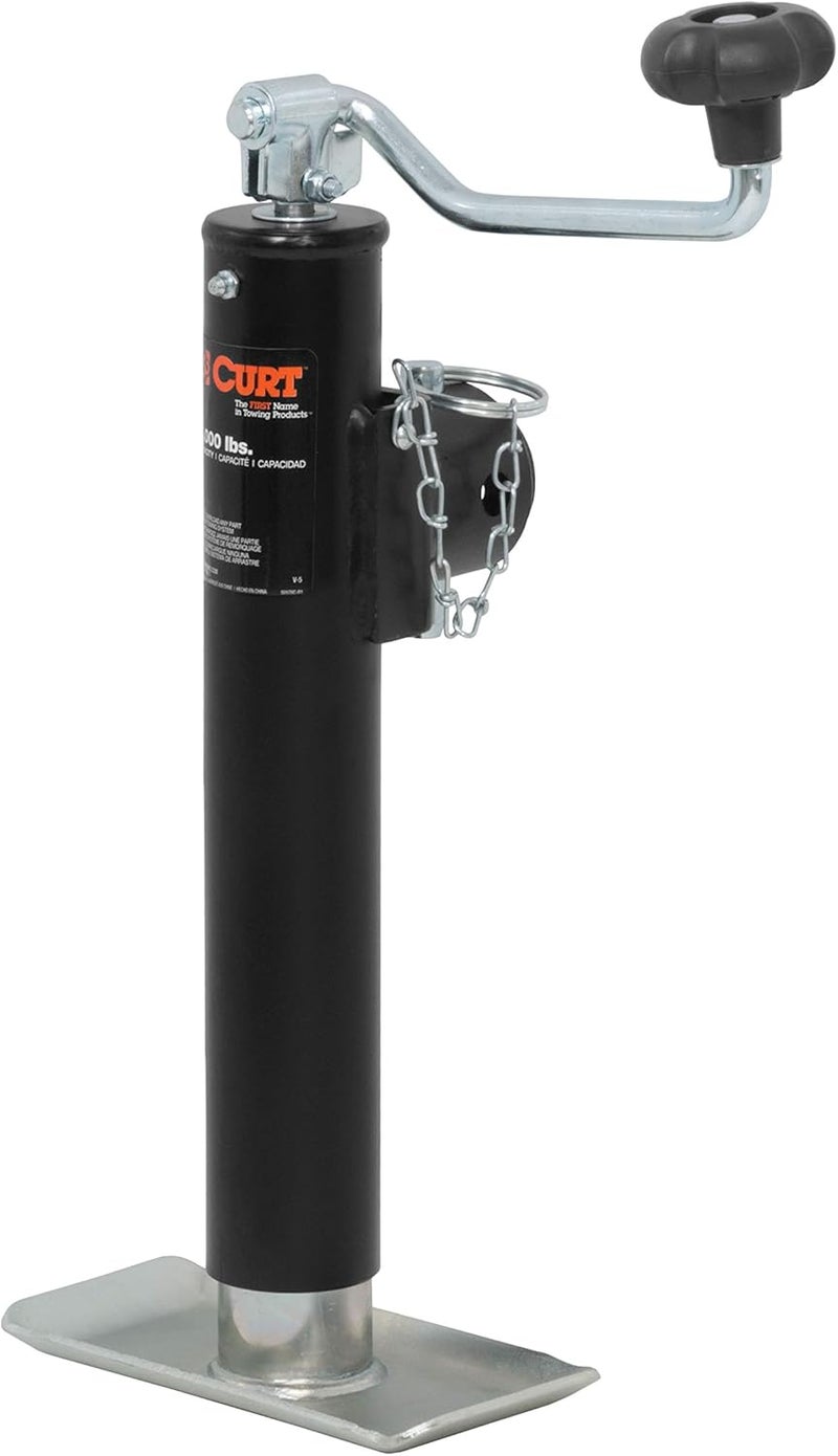 CURT 28320 Weld-On Pipe-Mount Swivel Trailer Jack, 2000 lbs Capacity - Image 1
