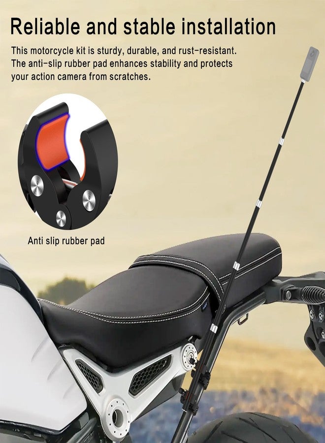 aoeyoo Aluminum Bike Handlebar Motorcycle for Insta360 X5, Double Clamp Mount with Invisible Selfie Stick for Insta360 X5 X4, DJI 360 Camera, GoPro 13 12 (Upgraded Premium Locking Version) - Image 3