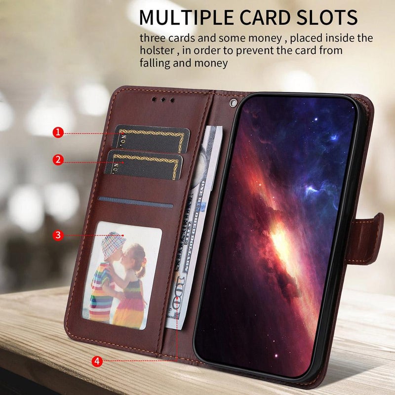 erorex For Redmi 15 5G Global / 15 4G SEA 169.5mm Classic Calf Texture Flip Leather Phone Case(Brown) - Image 3