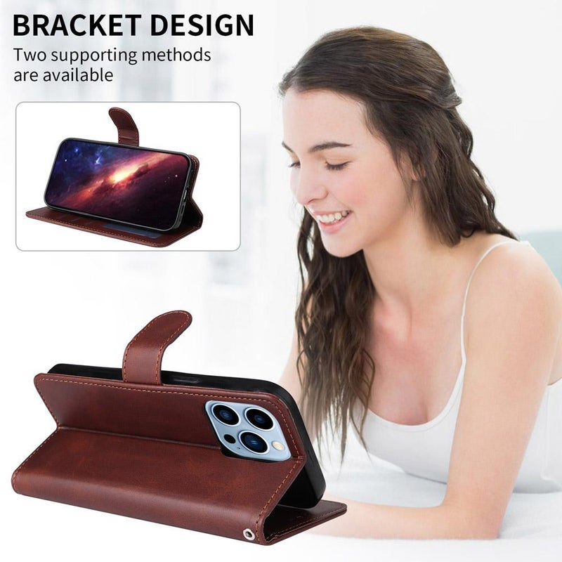 erorex For Redmi 15 5G Global / 15 4G SEA 169.5mm Classic Calf Texture Flip Leather Phone Case(Brown) - Image 4