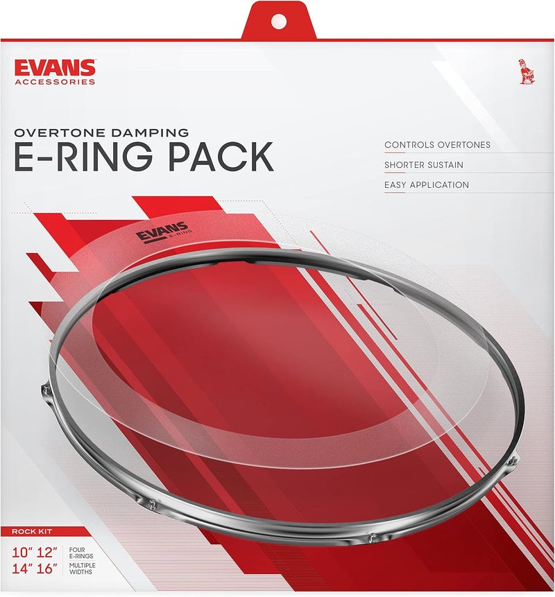 Evans E-Ring Pack for Drums - Rock Sizes 10, 12, 14, 16 - Image 2