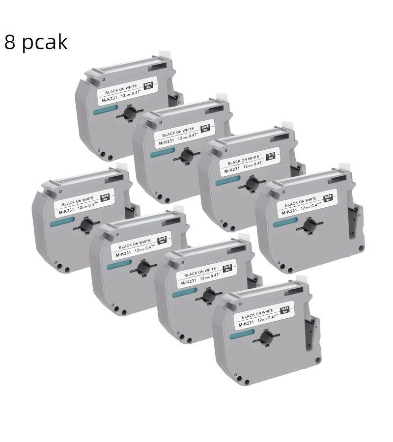 8 Pack Compatible Label Tape Cartridges For Brother P Touch Label Maker Tape 12mm 0.5 Inch 26.2ft Each - Image 1