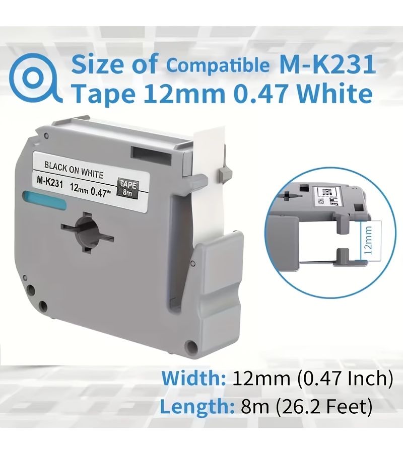 8 Pack Compatible Label Tape Cartridges For Brother P Touch Label Maker Tape 12mm 0.5 Inch 26.2ft Each - Image 3