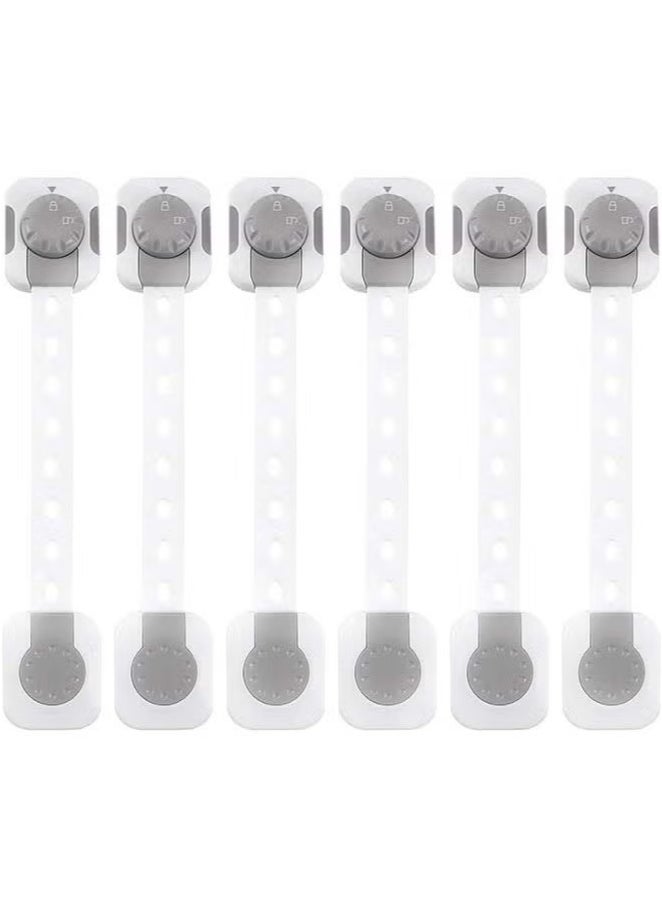 Gonice 6pcs Baby Safety Lock Child Safety locks MultiFunctional Adjustable Double Button Baby AntiClip Latch System for Cabinets Drawers Fridge Closet Doors Etc  - Image 1