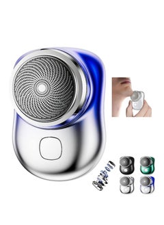 Generic Mini & Portable Electric Shaver, New Pocket Portable Electric Shave, Magic USB Mini Shaver Electric Razor For Men, Rechargeable Travel Razors For Men Electric Shaver For Shaving Face(Blue)  - Image 1