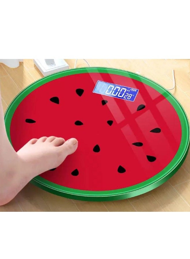 Watermelon Shaped Household Precision Bathroom Scale - Digital Weight Scale with 180kg Capacity, LED Display & Anti-Slip Base - for Body Weight Luggage Use - Cute Cartoon Design, Easy to Clean - Perfect for Bathroom - Image 1