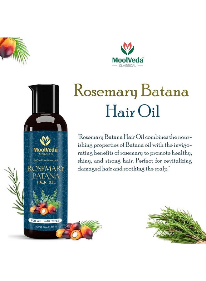 Moolveda Pure Rosemary Batana Oil for Hair Growth By Dr Sebi Sourced From Honduras | Promotes Thicker, Shiny, Stronger & Healthy Hair | Hair Fall Control | (100 ml) - Image 4