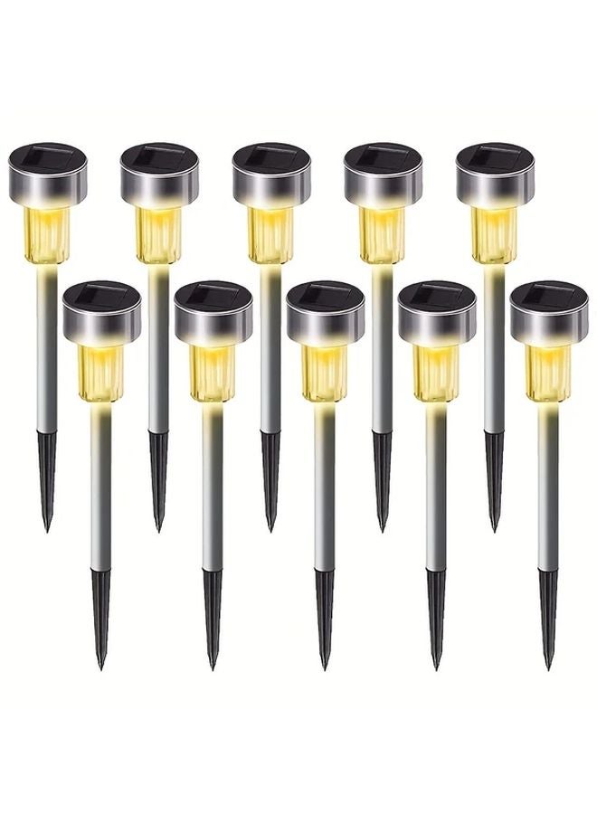 10PCS Solar LED Lights Outdoor Warm Light Landscape Decoration For Garden - Image 1