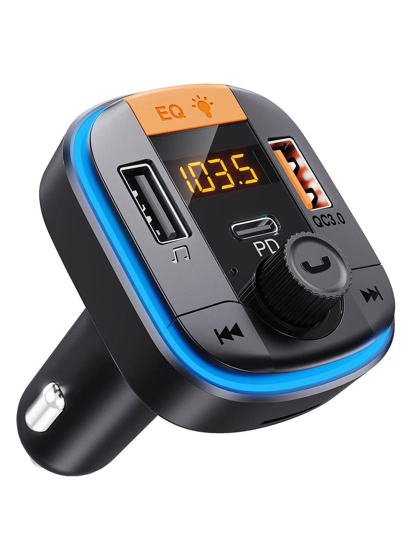 Handsfree Call Car Charger,Wireless Bluetooth FM Transmitter Radio Receiver,Mp3 Audio Music Stereo Adapter,Dual USB Port Charger Compatible for All Smartphones - Image 1