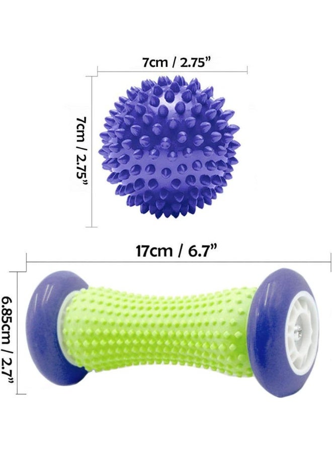 3pcs Foot Roller Massage Ball for Relief Plantar Fasciitis and Reflexology Massager for Deep Tissue Acupresssure Recovery, 1 roller and 2 Spiky Balls - Image 3