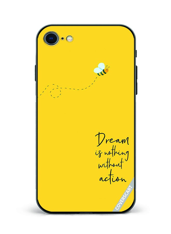 COVERSCART Protective Case Cover For Apple iPhone SE 2020 Dream Is Nothing Design Yellow