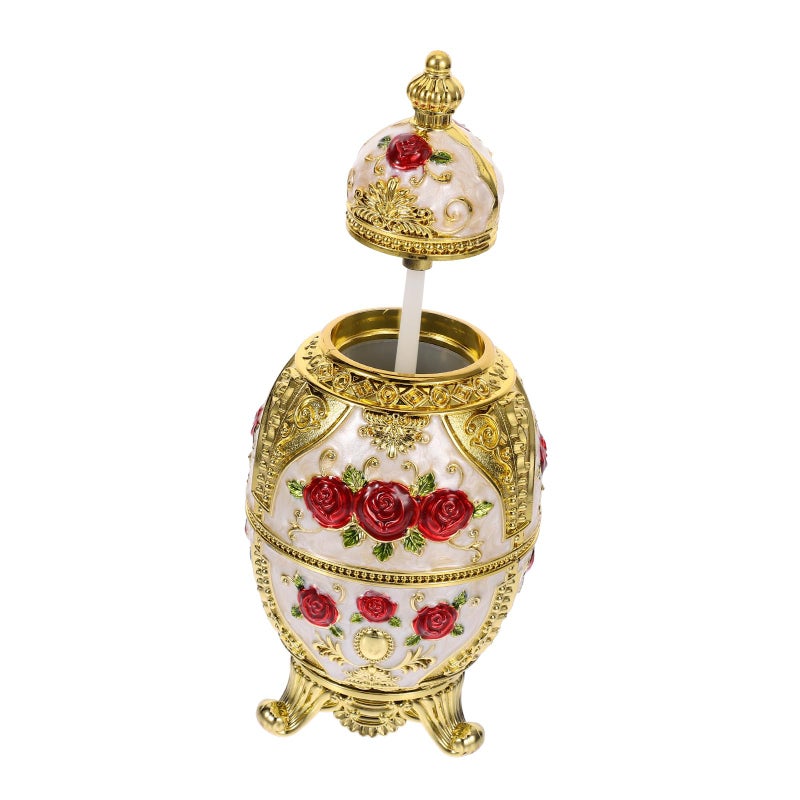 Vintage Rose Floral Press Type Toothpick Holder Container For Kitchen Dining Table - Image 2