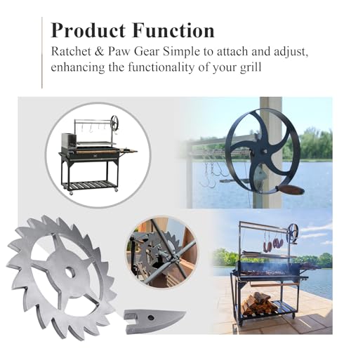 WFCYX Ratchet & Paw Gear Fit for Santa Maria Grill, Suitable for Any 1/2" Round bar or Square tubing for The Handle Assembly, and LavaLock Spring Handles, 1 Pcs - Image 5