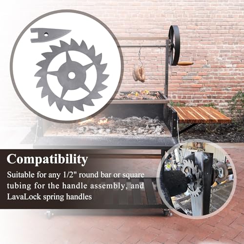 WFCYX Ratchet & Paw Gear Fit for Santa Maria Grill, Suitable for Any 1/2" Round bar or Square tubing for The Handle Assembly, and LavaLock Spring Handles, 1 Pcs - Image 4