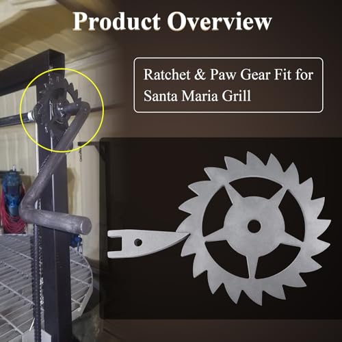 WFCYX Ratchet & Paw Gear Fit for Santa Maria Grill, Suitable for Any 1/2" Round bar or Square tubing for The Handle Assembly, and LavaLock Spring Handles, 1 Pcs - Image 2
