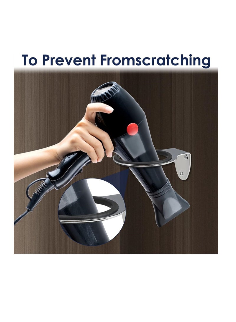 إكسفور حامل مجفف الشعر، حامل مجفف الشعر على الحائط، رف تخزين الحمام المقاوم للصدأ، حامل مجفف الشعر المسطح، حامل جداري مقاوم للحرارة، خطاف مجفف الشعر، منظم أدوات العناية بالشعر - Image 3