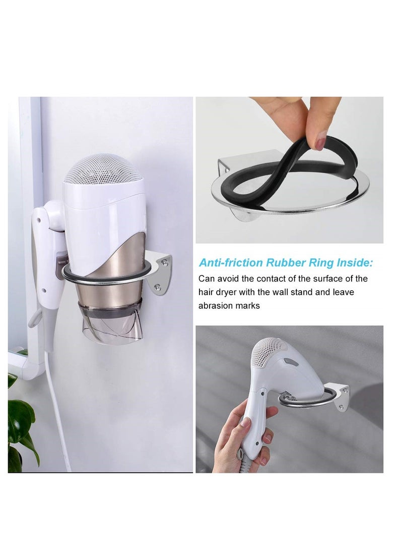 إكسفور حامل مجفف الشعر، حامل مجفف الشعر على الحائط، رف تخزين الحمام المقاوم للصدأ، حامل مجفف الشعر المسطح، حامل جداري مقاوم للحرارة، خطاف مجفف الشعر، منظم أدوات العناية بالشعر - Image 5