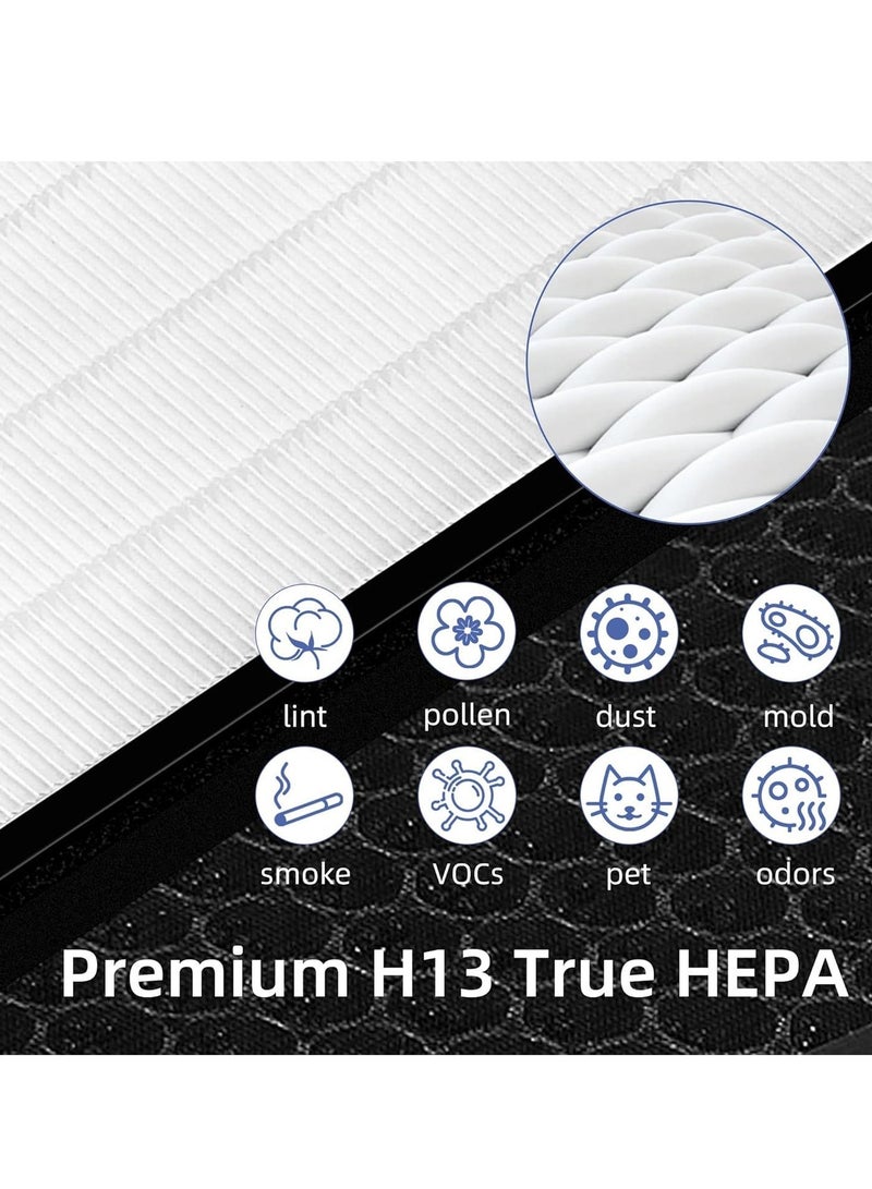 Bluejw LEVOIT Genuine Replacement Air Purifier Filter Replaceable Inner Core Filter Activated Carbon Pure Air for Dust Allergens Odors Filter Clean Air Dust Removal 3-in-1 H13 True HEPA-Grade Odor Elimination High Efficiency Dust Pollen Pet Dander Removal Compatible with LEVOIT Vital100s Model Changable Filter Suitable for Home Bedroom Office - Image 3