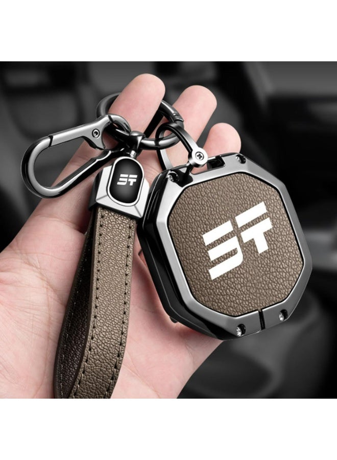 YelaJoy Zinc Alloy Car Key Cover for Jetour Traveller T1 T2 2025+ 2026 Freedom Remote Key Fob Case Shell with Keychain, Anti-Scratch Protective Holder Car Accessories (Black) - Image 4