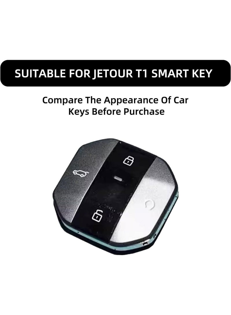 YelaJoy Zinc Alloy Car Key Cover for Jetour Traveller T1 T2 2025+ 2026 Freedom Remote Key Fob Case Shell with Keychain, Anti-Scratch Protective Holder Car Accessories (Black) - Image 3