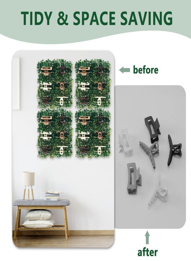 ACOSIY 4 Pcs Claw Clip Organizer, Green Grass Hair Clip Holder, Storage Decoration Display for Women Wall, Door, Closet - Image 5