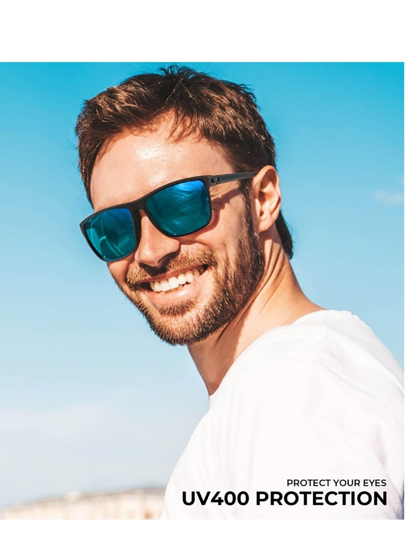 Generic 3-Pack HD Polarized Sunglasses - UV400 Protection (Black Frame + Gray/Blue/Red Lenses) | Glare Reduction, Lightweight & Unisex for Driving/Travel  - Image 2