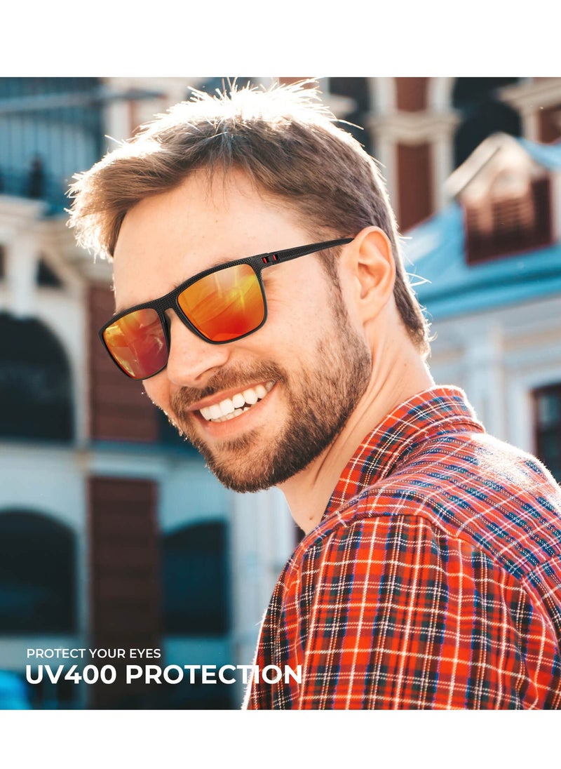 Generic 3-Pack HD Polarized Sunglasses - UV400 Protection (Black Frame + Gray/Blue/Red Lenses) | Glare Reduction, Lightweight & Unisex for Driving/Travel  - Image 3