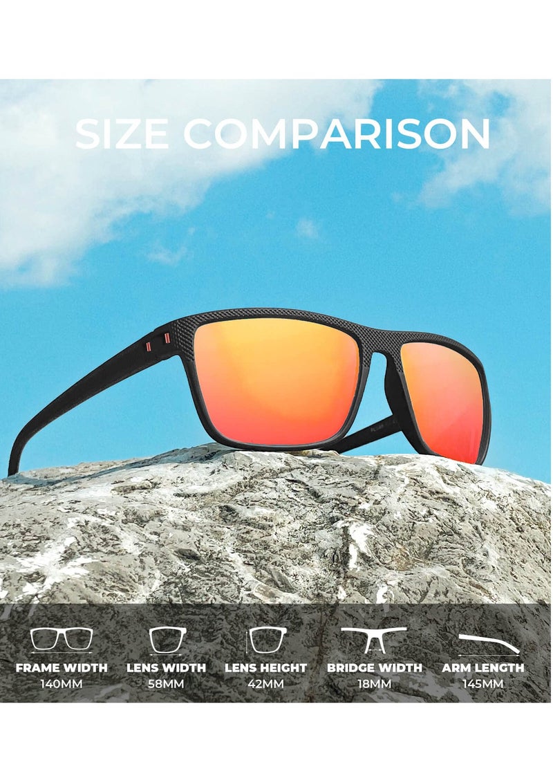 Generic 3-Pack HD Polarized Sunglasses - UV400 Protection (Black Frame + Gray/Blue/Red Lenses) | Glare Reduction, Lightweight & Unisex for Driving/Travel  - Image 4