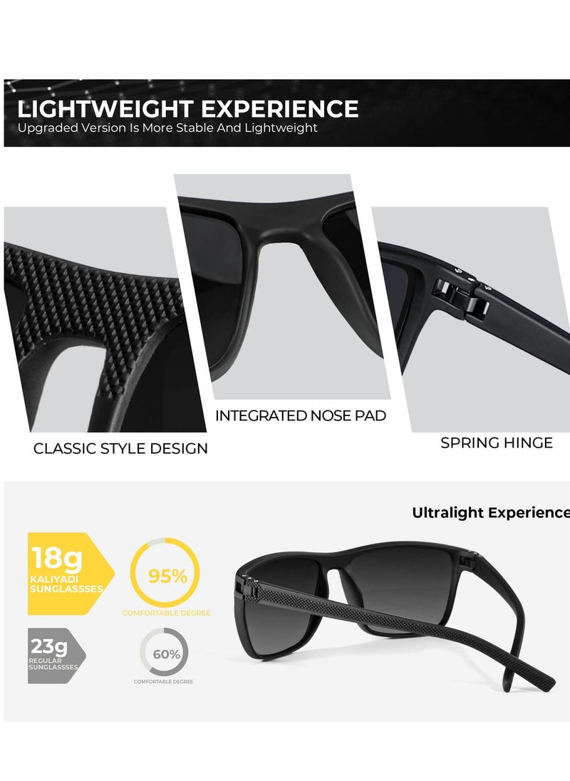 Generic 3-Pack HD Polarized Sunglasses - UV400 Protection (Black Frame + Gray/Blue/Red Lenses) | Glare Reduction, Lightweight & Unisex for Driving/Travel  - Image 5