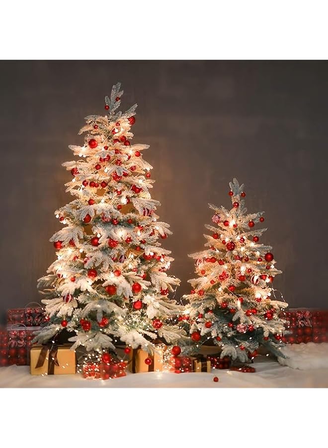 The Bros زينة كرات شجرة عيد الميلاد متعددة القوام - عبوة من 24 قطعة - كرات حمراء بقطر 5 سم - مجموعة زينة غير قابلة للكسر، خفيفة الوزن، ومتينة - تضيف لمسة من الأناقة للمواسم القادمة - Image 3