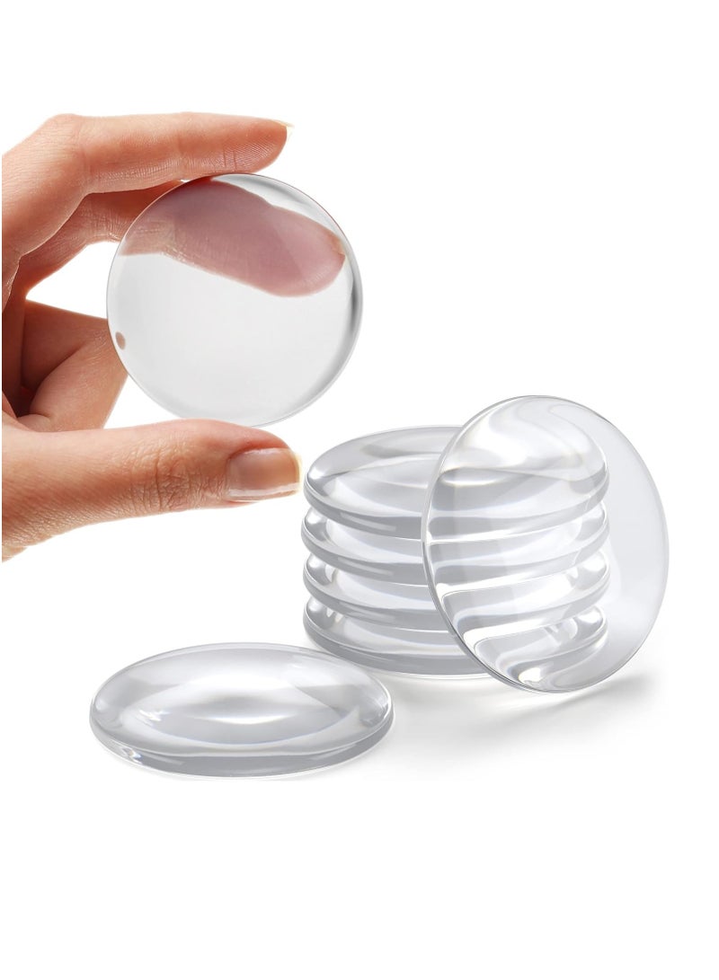 Strongest Wall Door Handle Stopper 2 Set. 6 Pieces of Clear Rubber Knob, Round Wall Shield Cushion. Guard Door Bumper Wall Protector Silencer. Self Adhesive
