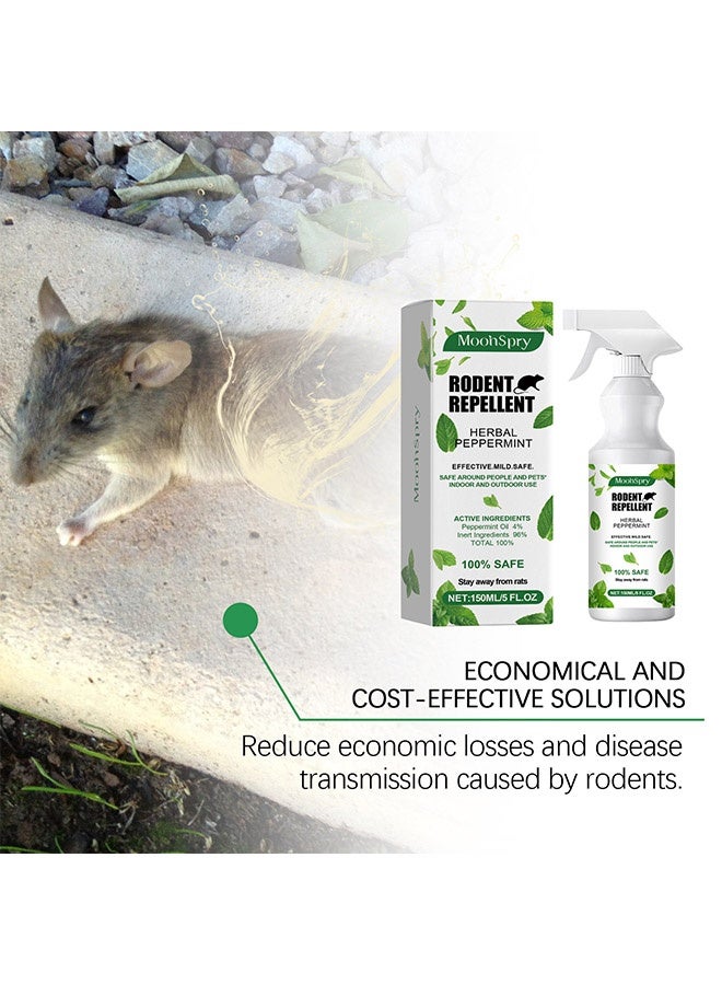 MOONSPRY Rodent Repellent,Outdoor Garden Mint Scented Rat Repellent Spray, Use to Prevent, Catch and Repel Rats 150ml - Image 3