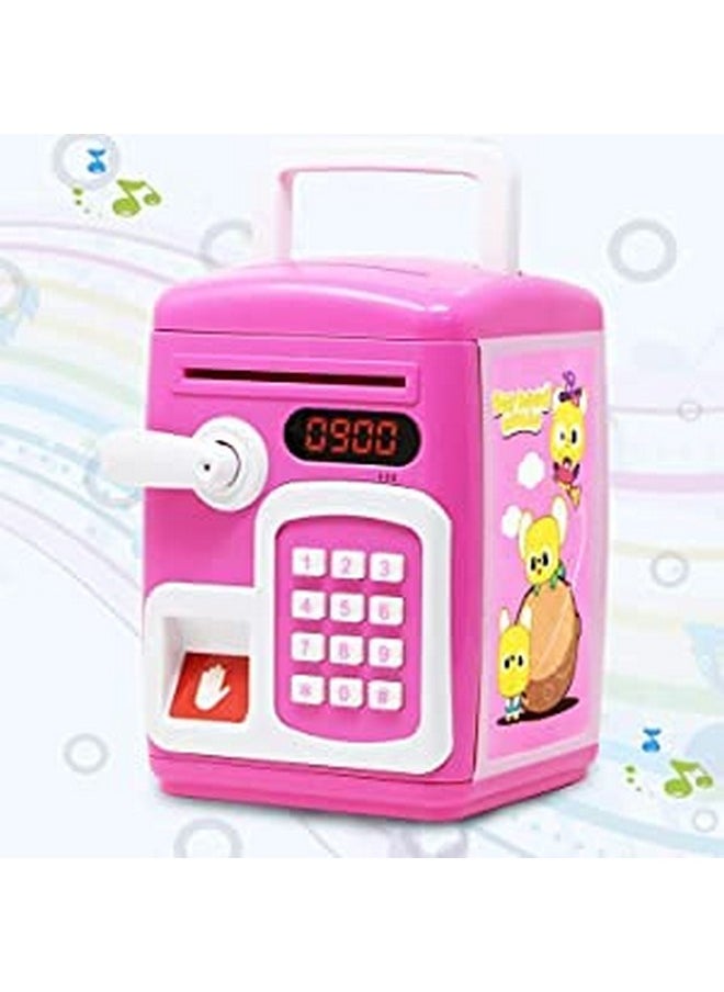 Kiti Kits KITI KITS Fingerprint Sensing Money Safe Bank with Double Protected Password & Fingerprint Sensor Toy (Pink)  - Image 2