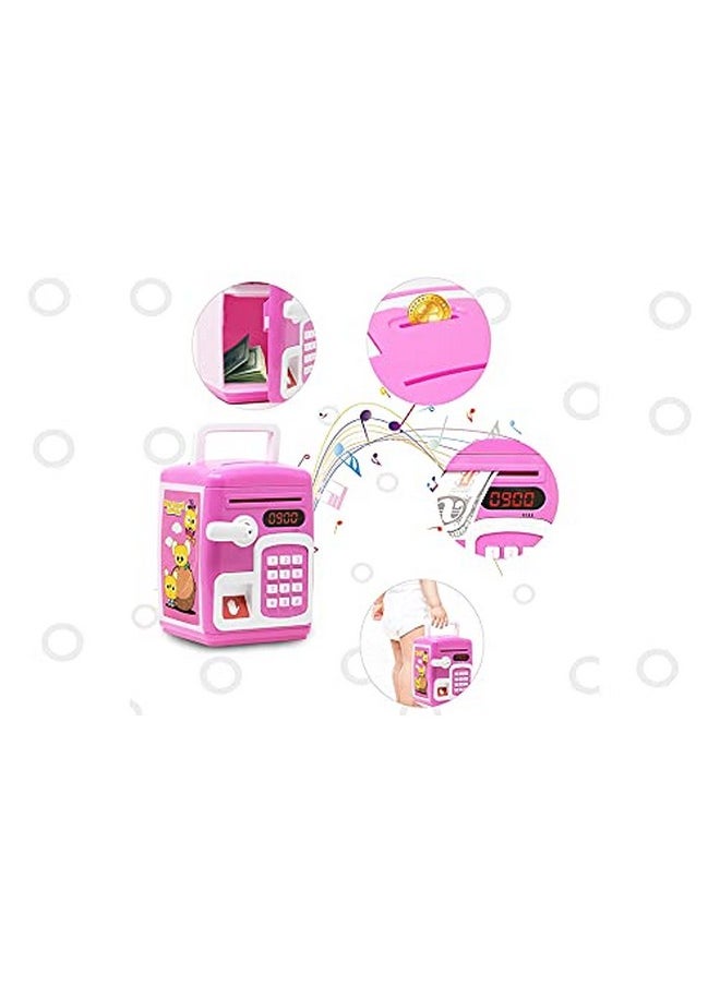 Kiti Kits KITI KITS Fingerprint Sensing Money Safe Bank with Double Protected Password & Fingerprint Sensor Toy (Pink)  - Image 4