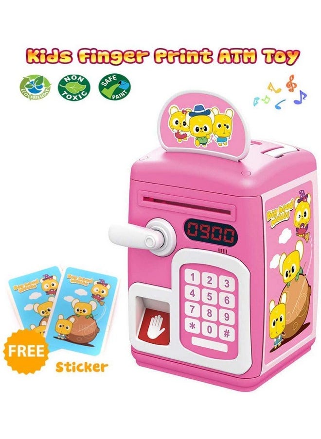 Kiti Kits KITI KITS Fingerprint Sensing Money Safe Bank with Double Protected Password & Fingerprint Sensor Toy (Pink)  - Image 5