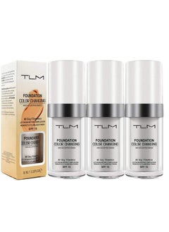 MISS OCEAN 30ml TLM Concealer Cover,Flawless Colour Changing Warm Skin Tone Foundation Makeup Base Nude Face Liquid Cover Concealer（3PACK）  - Image 1