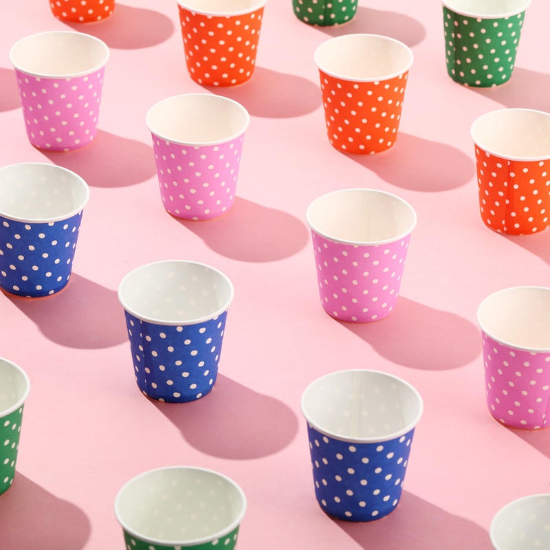 JOLLY PARTY 500 Pack 5oz Paper Cups, Multicolor Paper Disposable Cups, Small Mouthwash Cups, Cold Beverage Drinking Cup for Party, Travel and Event (Dots) - Image 5