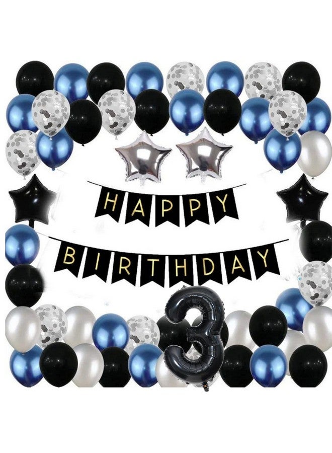 FI - FLICK IN FI - FLICK IN 1 Pc Big Size Number 3 Foil Balloon 32 Inch Large Black Number Foil Balloon Gradient 0 to 9 Number Balloons for Decoration 3rd Birthday Anniversary Decoration Items (Pack of 1, Black)  - Image 4