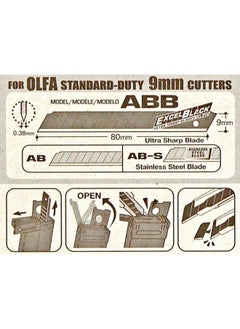 OLFA Olfa Abb-10B - Pack De 10 Cuchillas Troceables 9 Mm Negras  - Image 3
