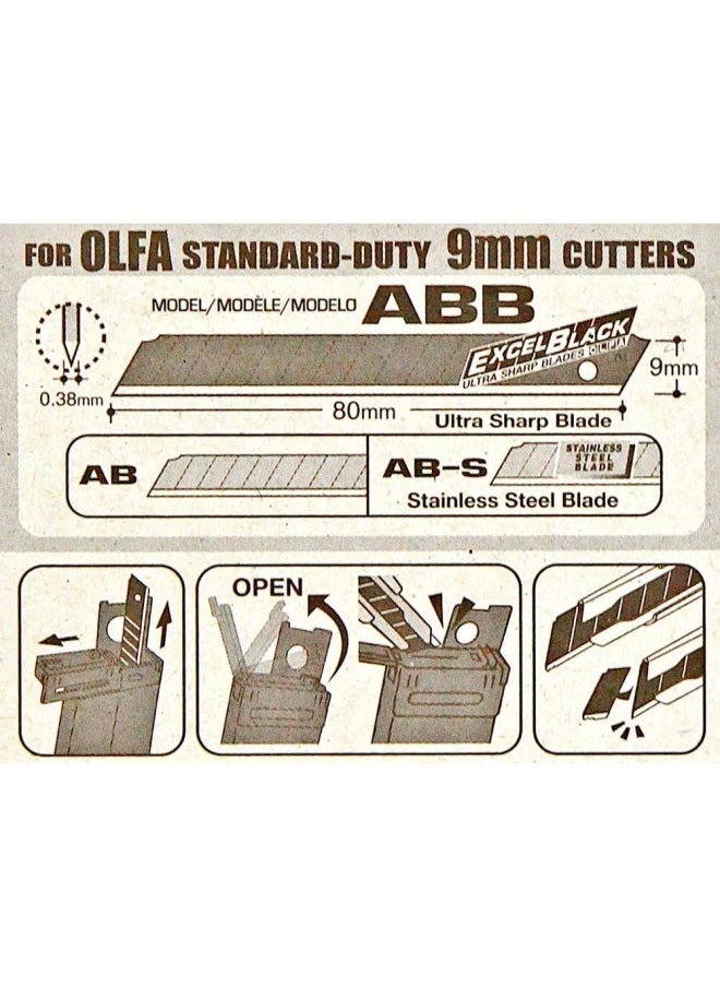 OLFA - Olfa Abb-10B - Pack De 10 Cuchillas Troceables 9 Mm Negras - Image 1