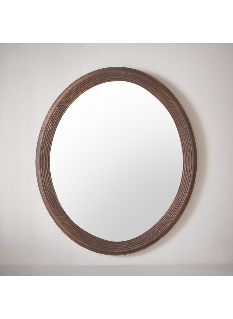 Home Box - Inez Wood Frame Oval Mirror 69 x 2.5 x 59 cm - Image 1