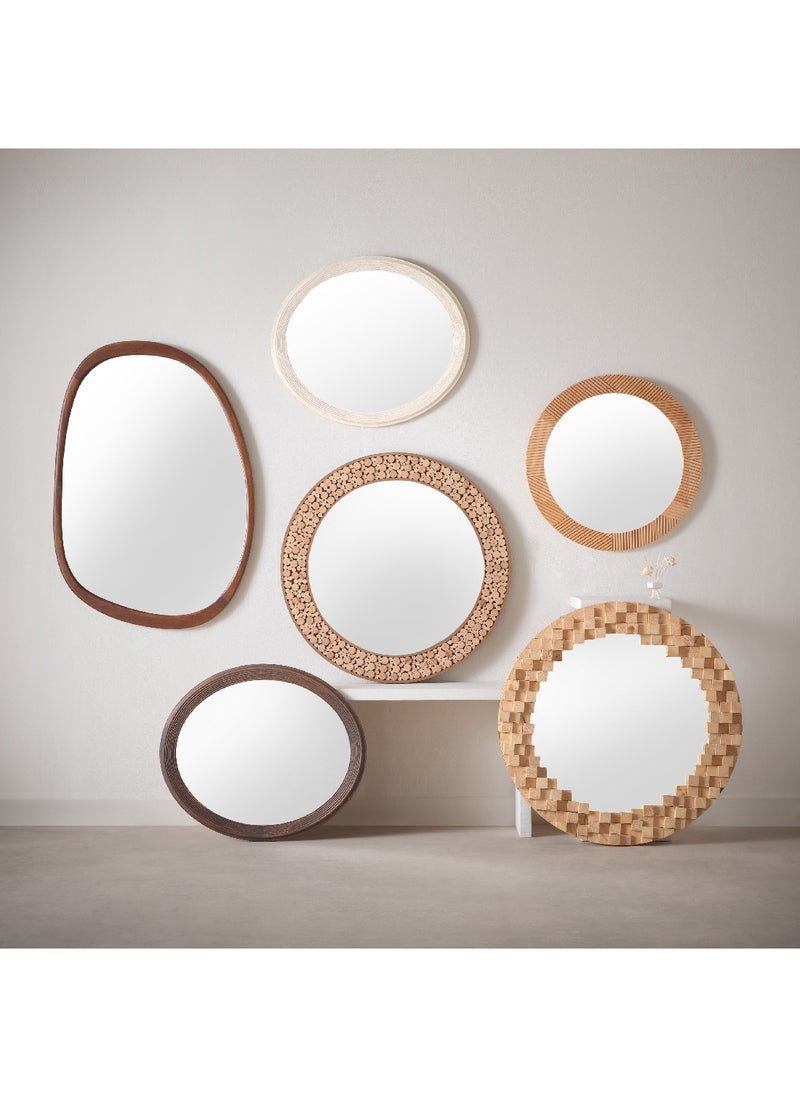Home Box - Inez Wood Frame Oval Mirror 69 x 2.5 x 59 cm - Image 1