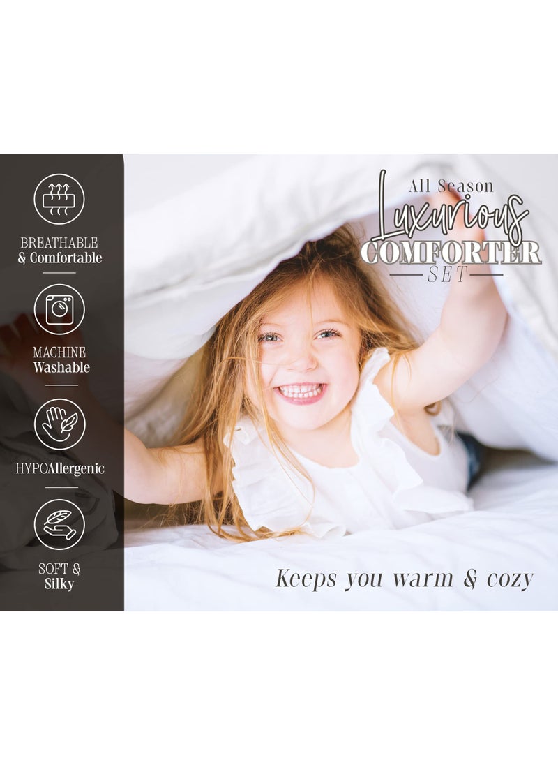 Elegant Comfort Elegant Comfort All Season Goose Down Alternative Reversible 3-Piece Comforter Set- Available in and Colors  Full/Queen  Red/Gray  - Image 4