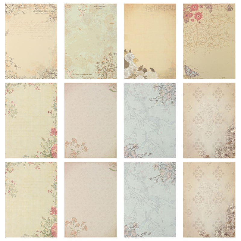 Classic Aged Stationery Paper Vintage For DIY Customization Any Occasion Correspondence 26x18x0.1cm 80Pcs - Image 1
