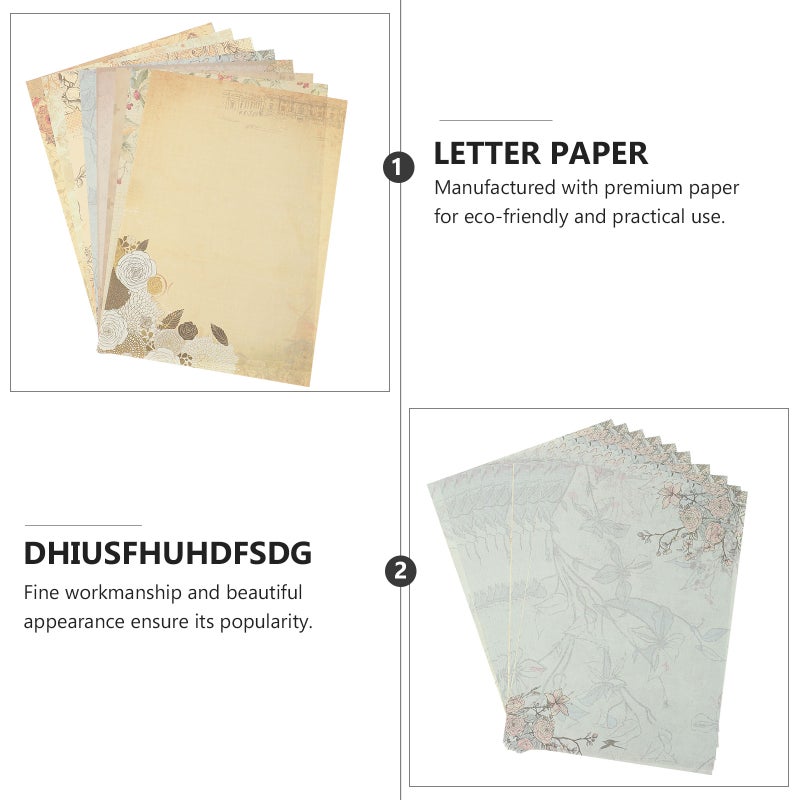 Classic Aged Stationery Paper Vintage For DIY Customization Any Occasion Correspondence 26x18x0.1cm 80Pcs - Image 5