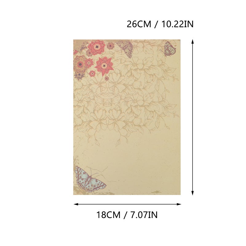 Classic Aged Stationery Paper Vintage For DIY Customization Any Occasion Correspondence 26x18x0.1cm 80Pcs - Image 2