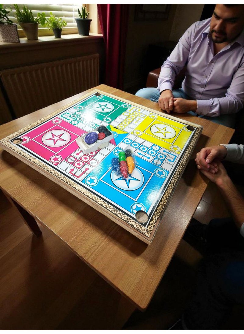 TG 2 in 1 Carrom Board Plus Ludo 2 Sided Board with Pieces - Image 3