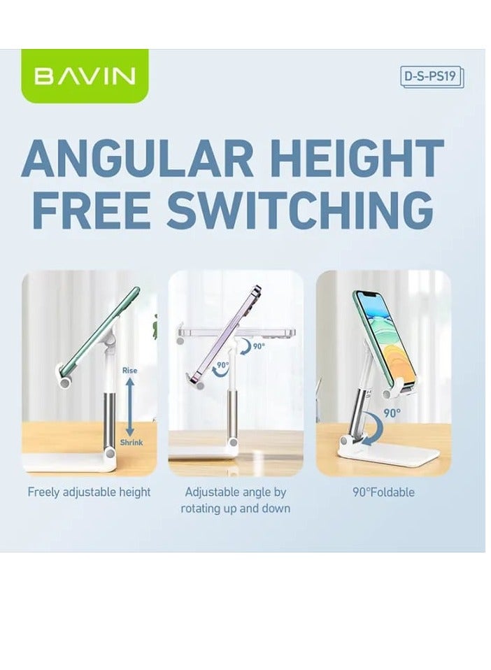 Bavin PS19 Foldable Mobile Phone Holder Aluminum Alloy Adjustable Desktop Phone Stand - Image 4