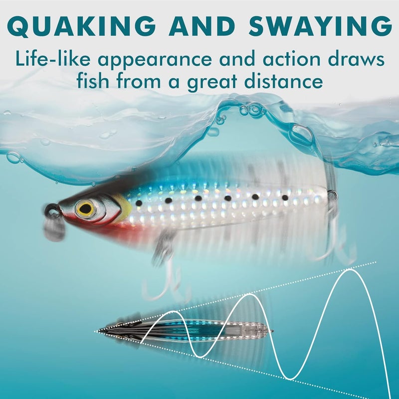 TRUSCEND Easy Catch Swimmax, Magic Noisy Turbulent Wiggling and Vibrating Actions for More Bites, Segmented Swimbait Jointed by Dyneema Strongest Fiber, Lifelike Fishing Lures for Relax Family Fishing - Image 3