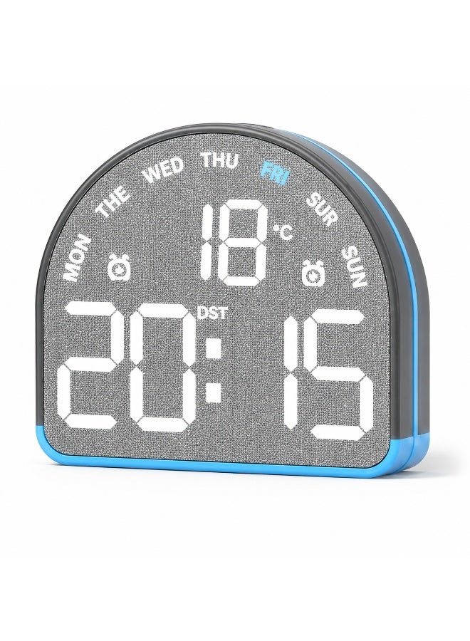 Wooden LED Digital Alarm Clock – Time, Temperature & Day Display with Dual Alarm and Colorful Backlight - Image 1